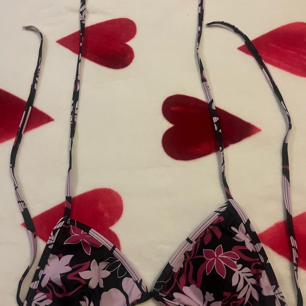 Floral Bikini Top with Straps